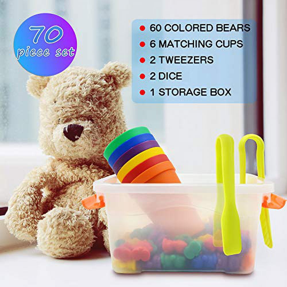 Templeton Educational Counting & Sorting Bears Kit, 70 Piece Super Value Set, Fun Math Manipulative for Home, School, Classroom