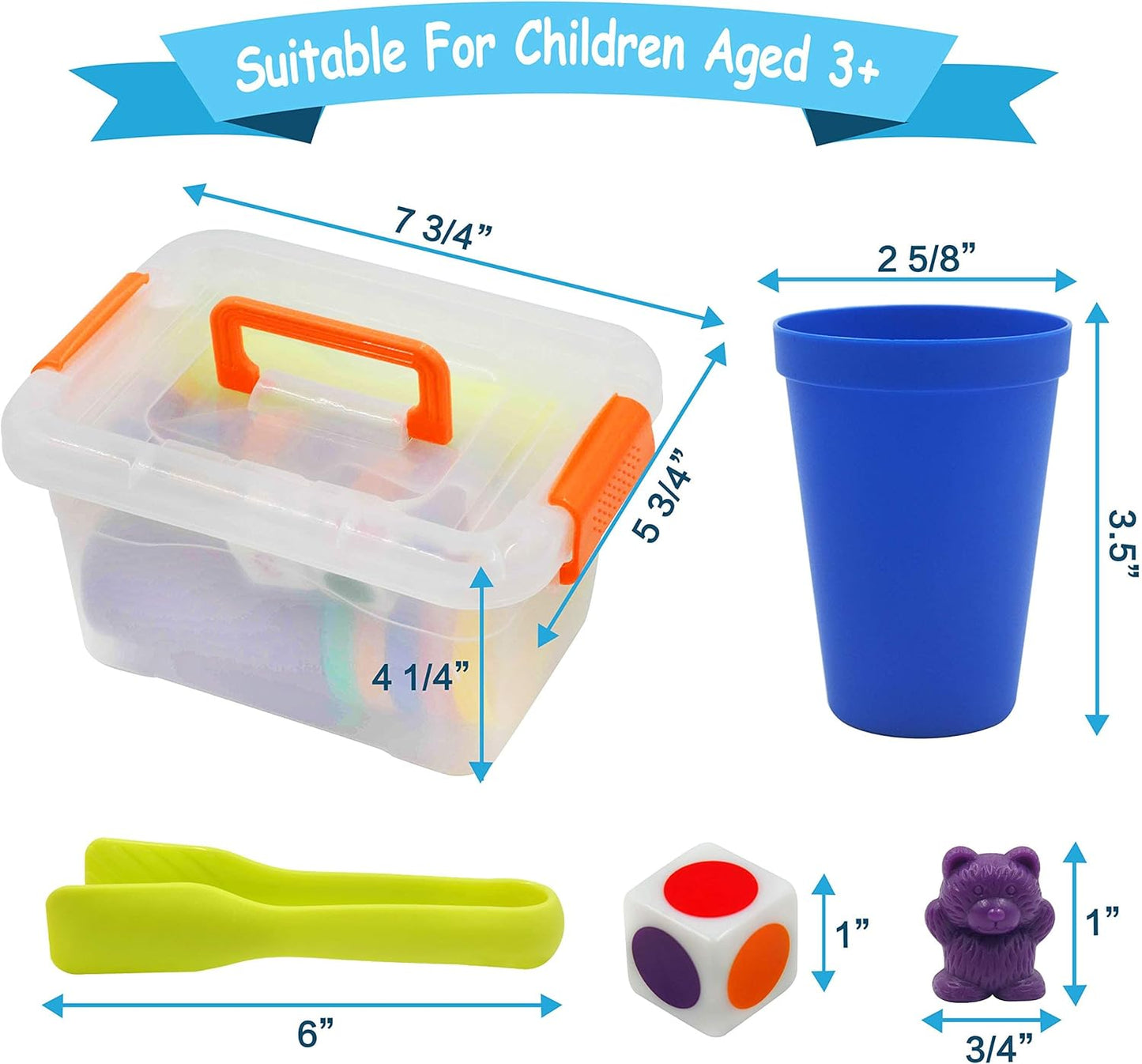 Templeton Educational Counting & Sorting Bears Kit, 70 Piece Super Value Set, Fun Math Manipulative for Home, School, Classroom