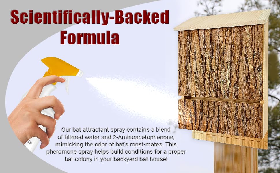 Bats Amore Bat Attractant for Bat Houses, All-Natural Bat Attractant Spray, 8 Ounce Long-Spray Bottle