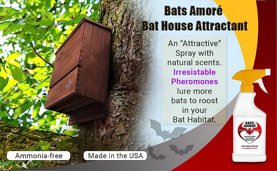 Bats Amore Bat Attractant for Bat Houses, All-Natural Bat Attractant Spray, 8 Ounce Long-Spray Bottle