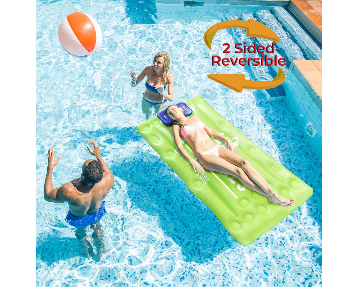 Outer Trails Inflatable Beer Pong Table and Pool Float with WiFi Speaker, 4 Ping Pong Balls, and Detachable Cooler Cover