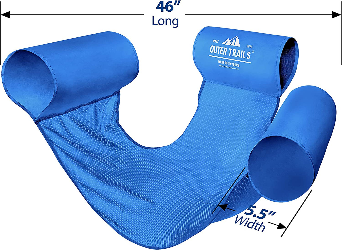 Outer Trails JUMBO Sling Mesh Chair For Pool Noodles - Light and Dark Blue