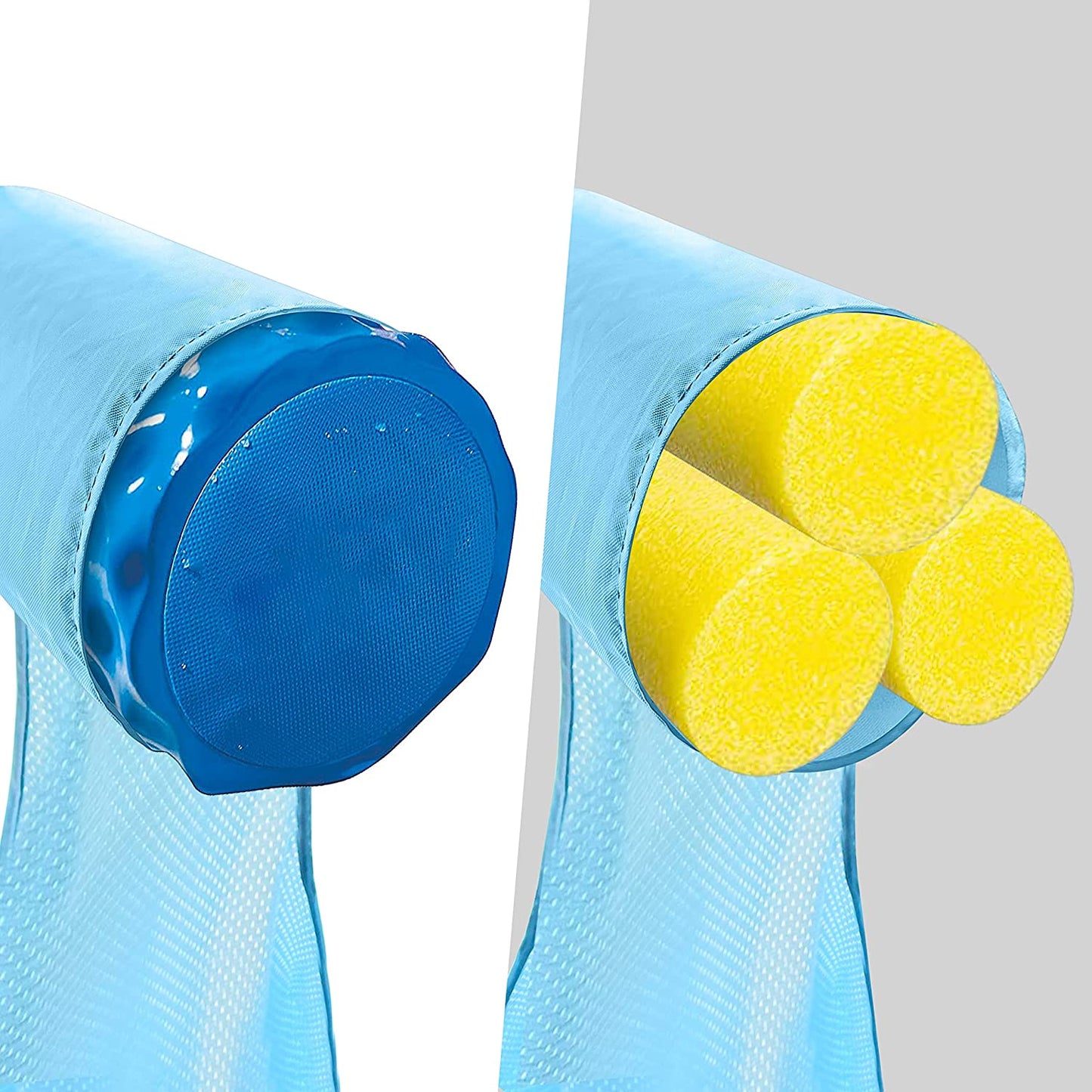 Outer Trails JUMBO Sling Mesh Chair For Pool Noodles - Light and Dark Blue