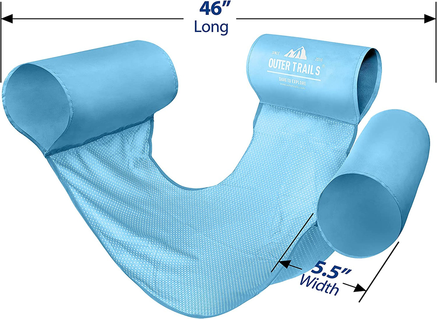 Outer Trails JUMBO Sling Mesh Chair For Pool Noodles - Light and Dark Blue