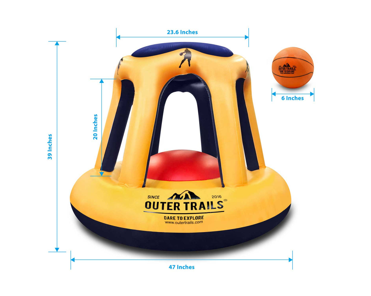 Outer Trails Swimming Pool Basketball Inflatable Floating Hoop and Ball Float Set