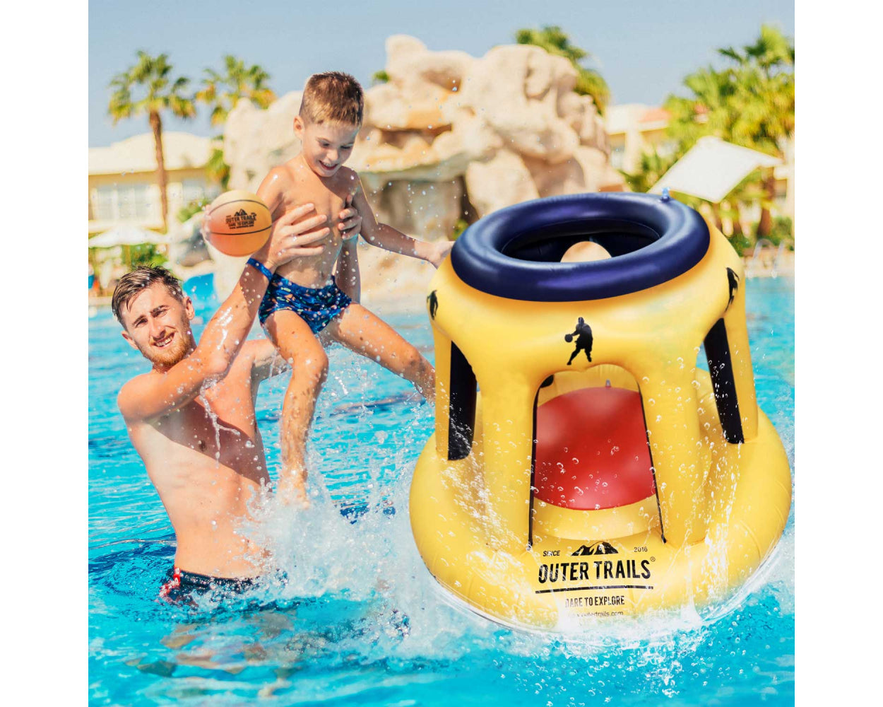 Outer Trails Swimming Pool Basketball Inflatable Floating Hoop and Ball Float Set