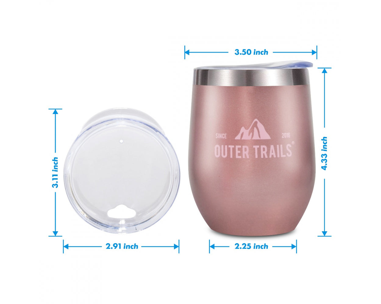 Outer Trails Insulated Tumbler Wine Set - 4 Cups and Wine Bottle