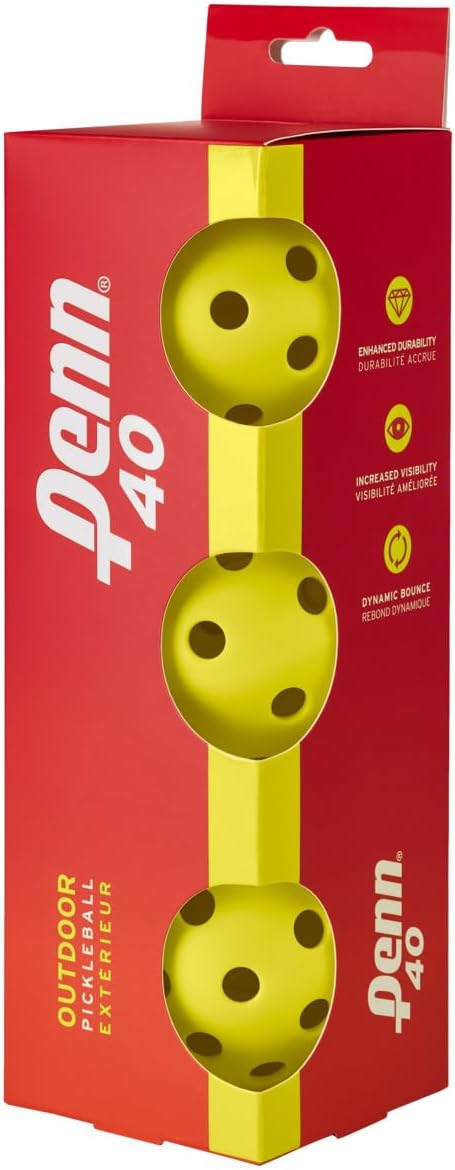 Penn 40 Outdoor Yellow Pickleballs - Multipacks