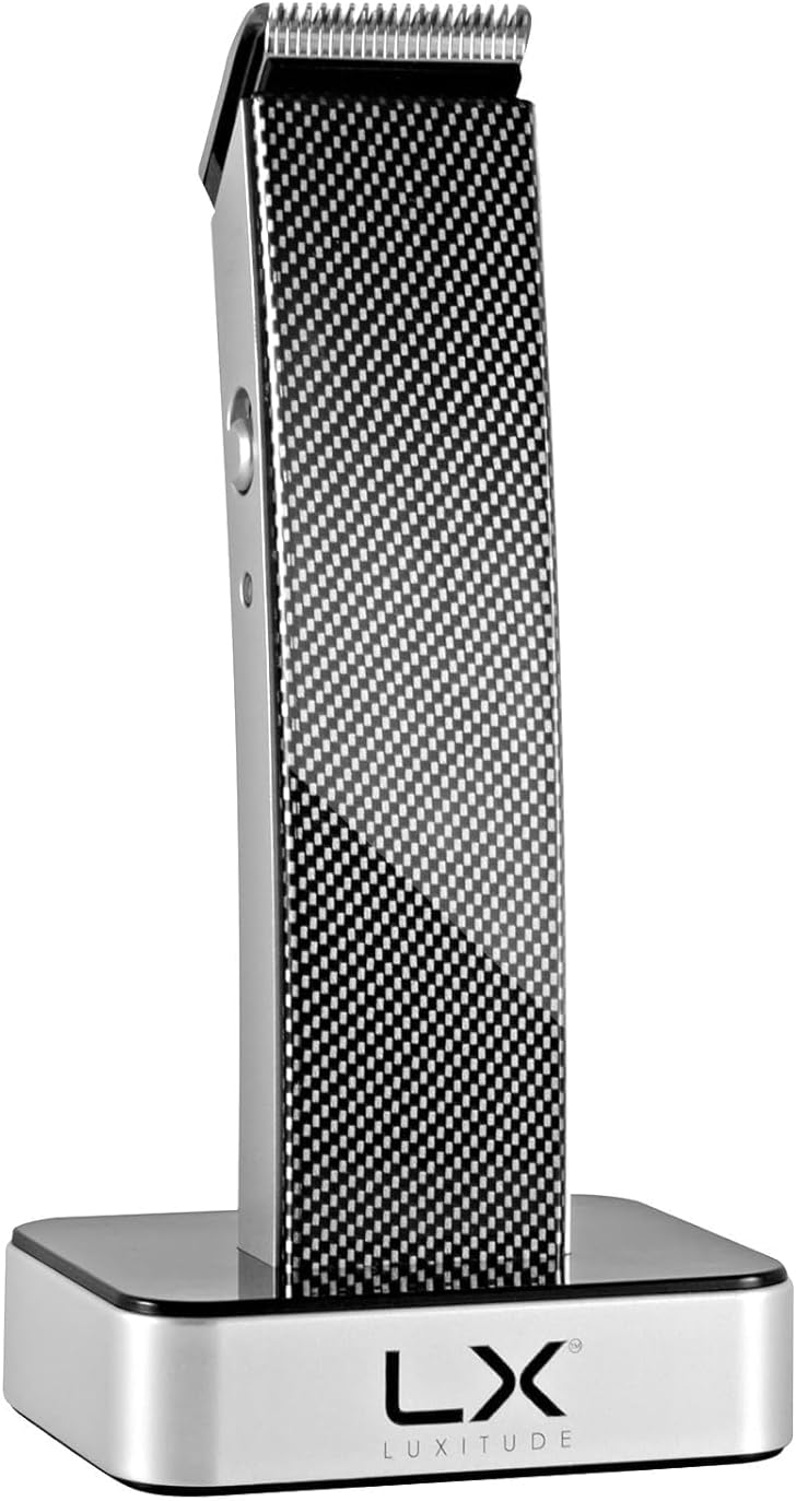 Luxitude Precision Hair Trimmer Groomer Men 4 Attachment Cordless Travel Case - Grey