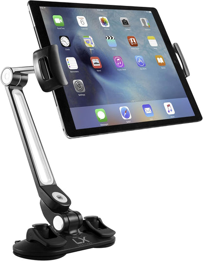Luxitude 2-in-1 Tablet & Phone Holder Stand E-Reader - Permanent & Temporary Mounting Solutions
