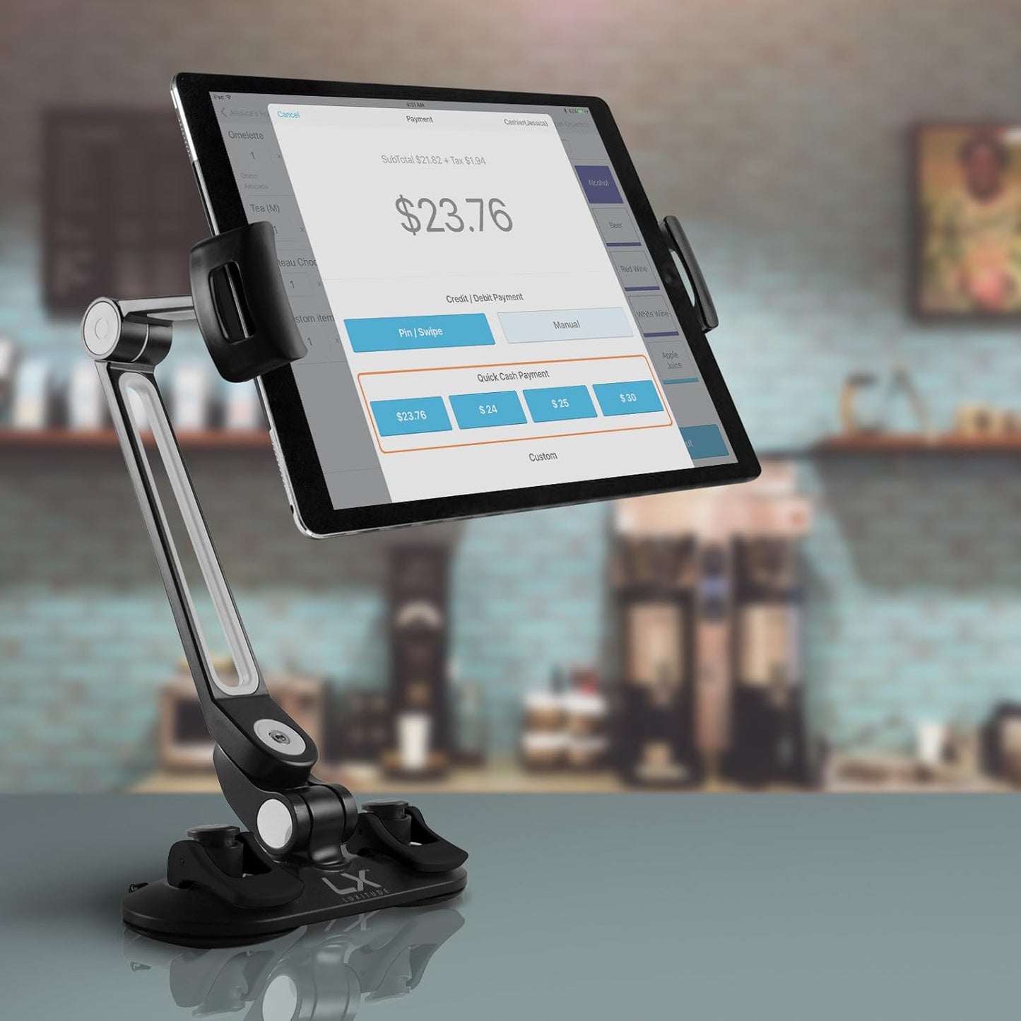 Luxitude 2-in-1 Tablet & Phone Holder Stand E-Reader - Permanent & Temporary Mounting Solutions