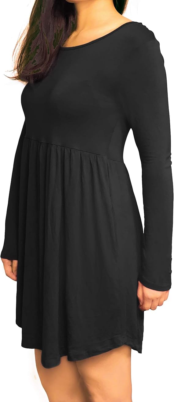 3KB Women’s Swing Tunic Dress with Pockets, Many Sizes, & Colors