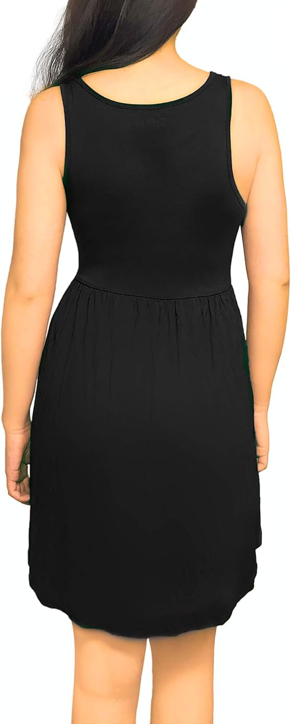 3KB Women’s Swing Tunic Dress with Pockets, Many Sizes, & Colors