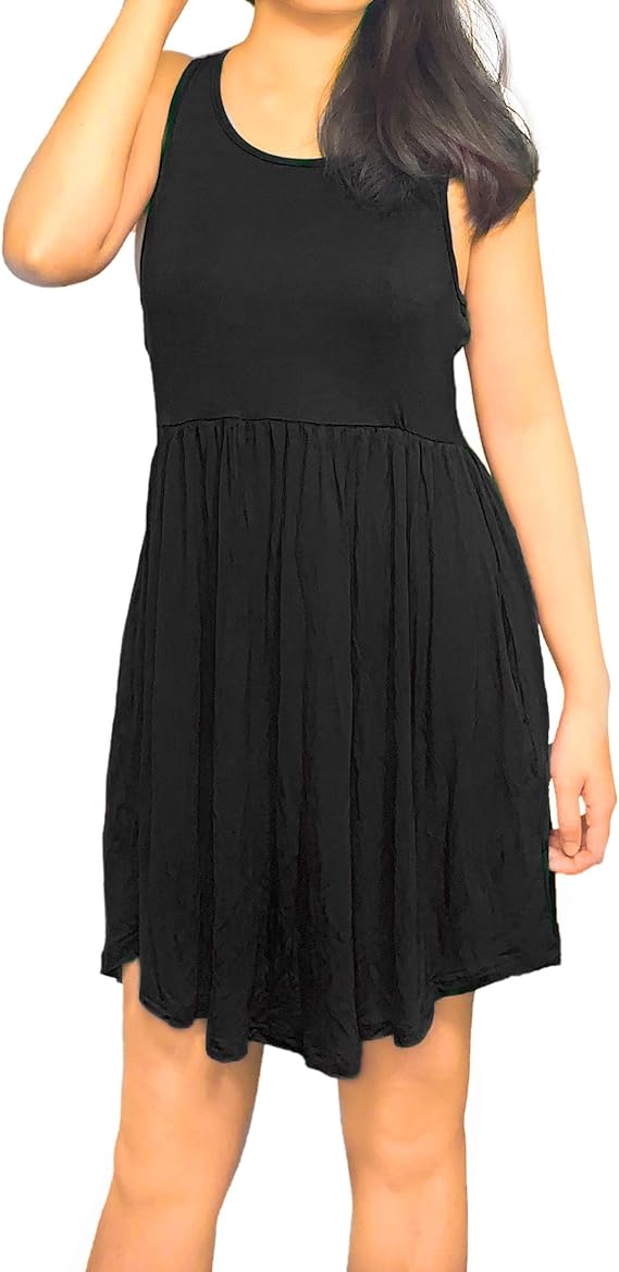 3KB Women’s Swing Tunic Dress with Pockets, Many Sizes, & Colors