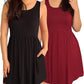 3KB Women’s Swing Tunic Dress with Pockets, Many Sizes, & Colors
