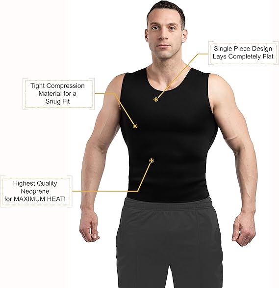 3KB Active Men's Neoprene Sweating Workout Waist Trainer Shirt - Multiple Sizes & Styles