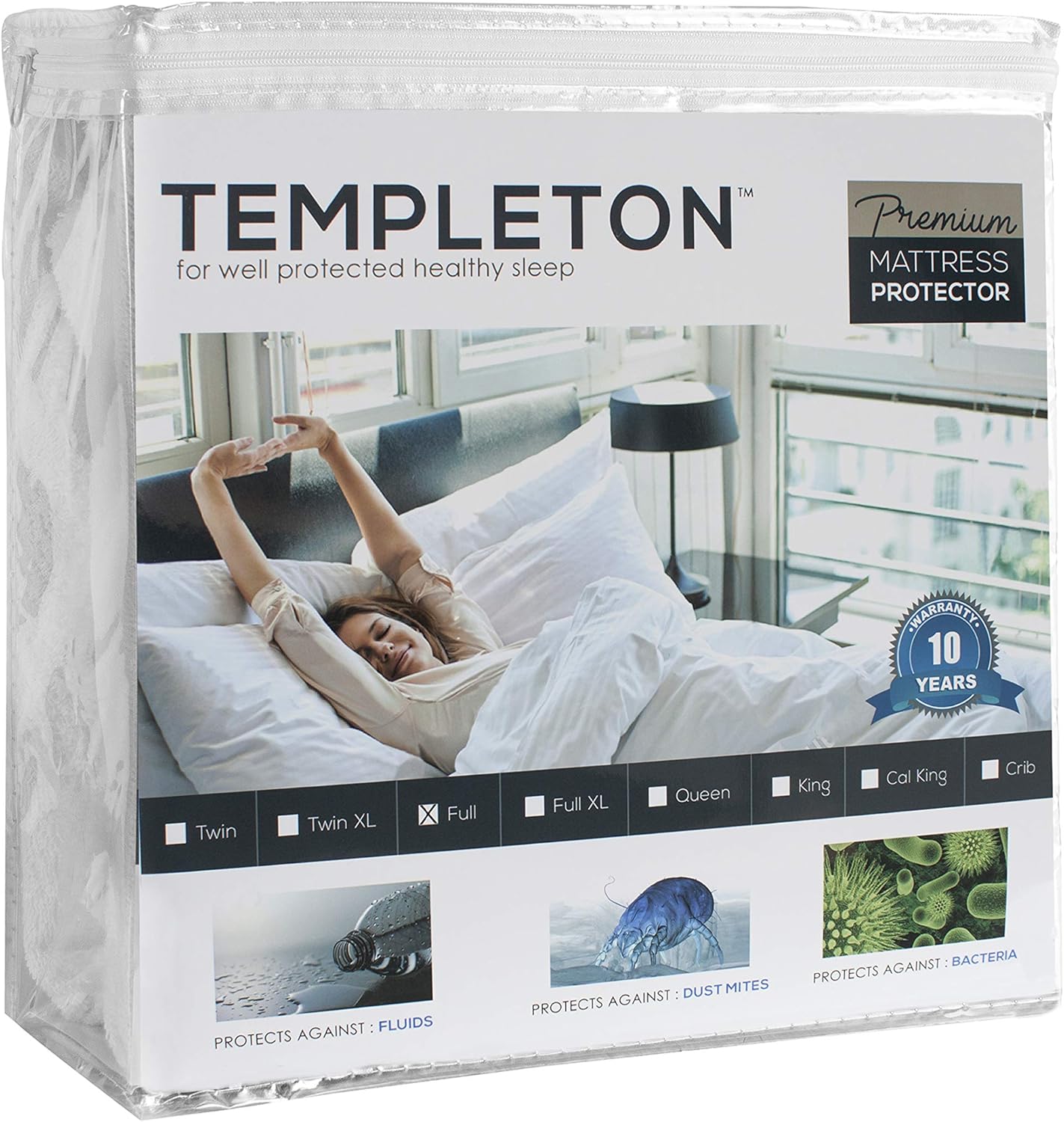 Templeton Ultra Premium Hypoallergenic Waterproof Mattress Protectors - Multiple Sizes