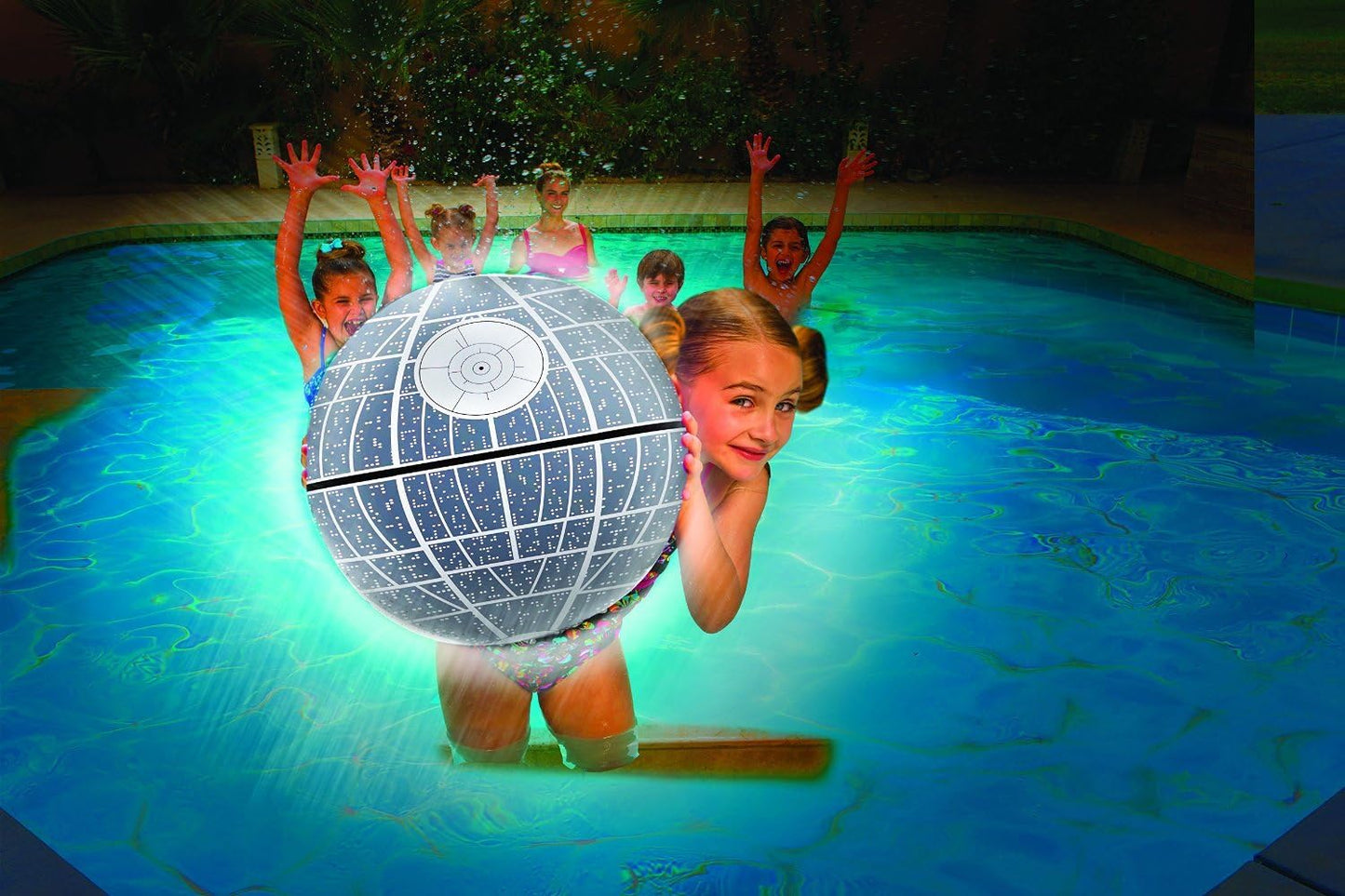 SwimWays Star Wars Death Star XXL Light-Up Inflatable Beach Ball, 31 in