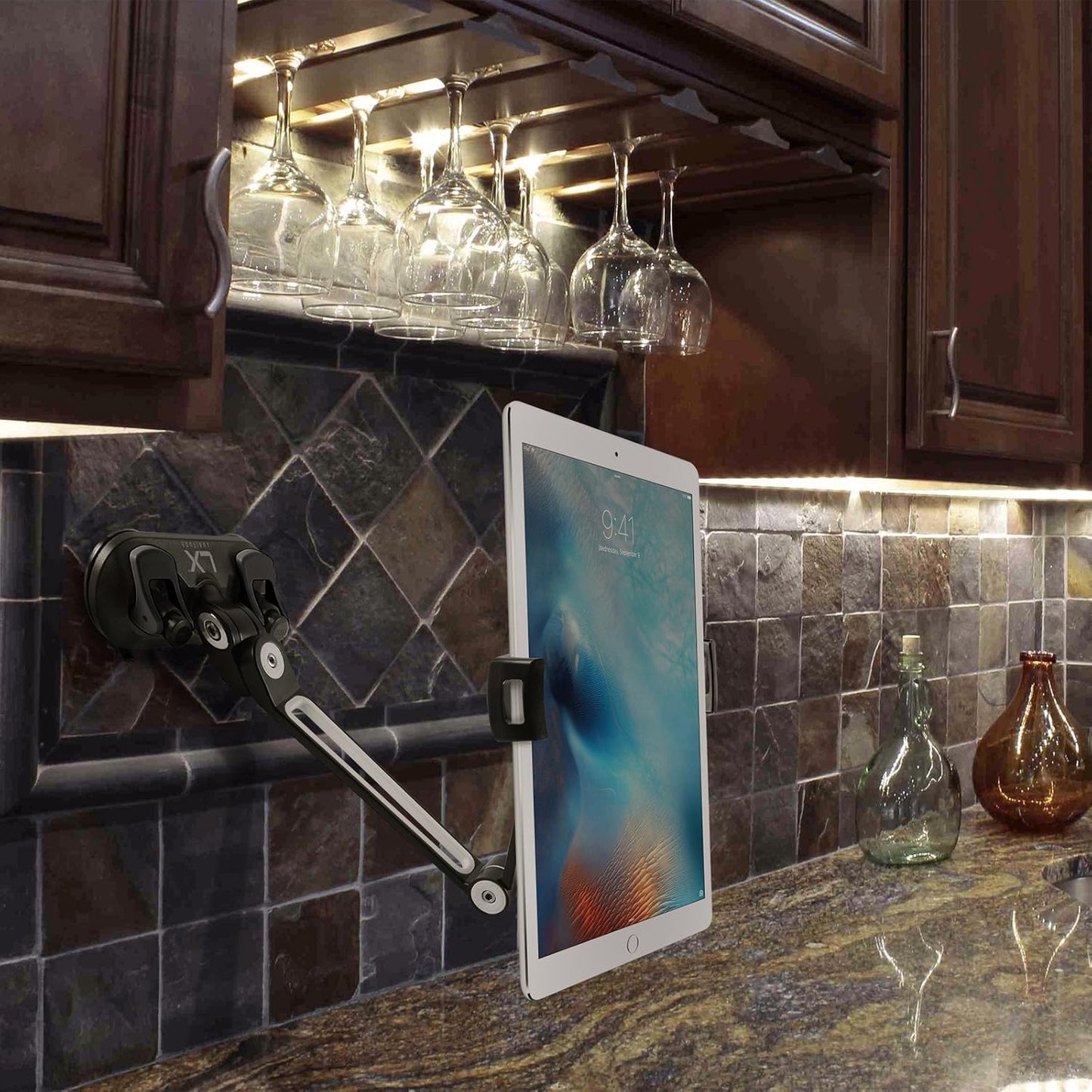 Luxitude 2-in-1 Tablet & Phone Holder Stand E-Reader - Permanent & Temporary Mounting Solutions