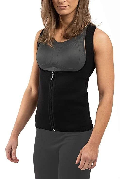 3KB Active Women's Neoprene Sweating Workout Waist Trainer Zipper Shirt - Multiple Sizes & Styles