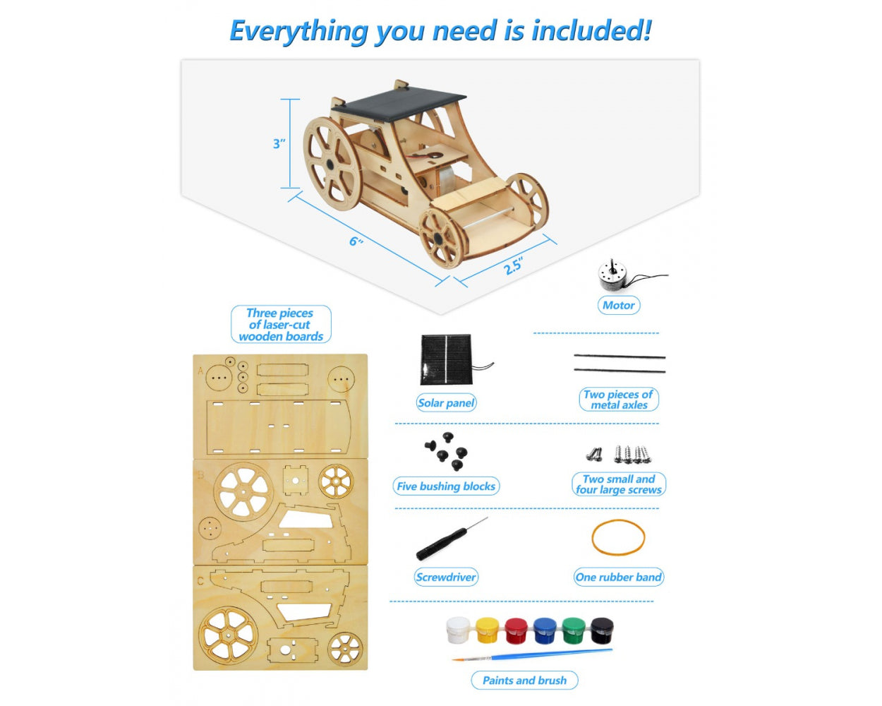 Templeton DIY STEM Solar Powered 3D Wooden Car Kit