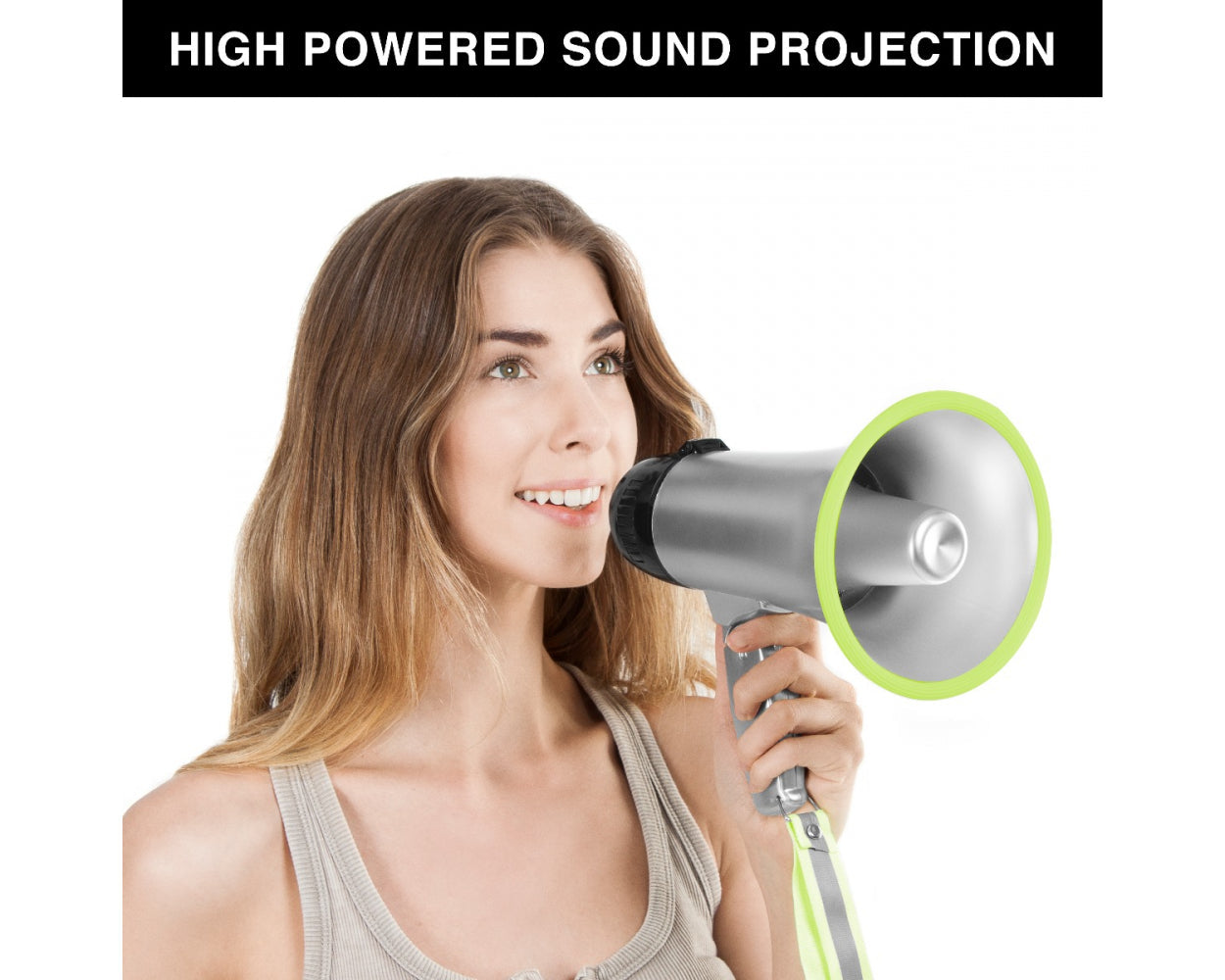 Outer Trails Lightweight Megaphone Speaker PA Bullhorn with Siren- Great for Cheerleaders, Sports Fans, Coaches & Protesters